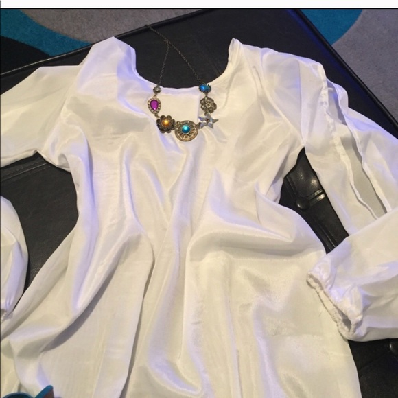 White open sleeve minidress - Picture 4 of 8